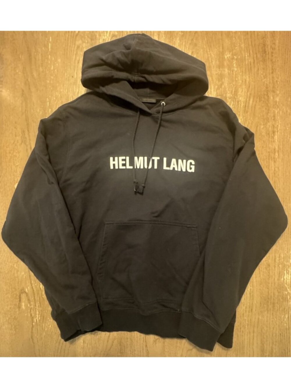 Helmut Lang Black Spell Out Hoodie Men XXL Designer Streetwear Logo